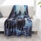 Hastings Home Sherpa Fleece Throw Blanket, Howling Wolf Pattern, Hypoallergenic Bed Blanket, Adults/Kids 884480QIU - alternate 2